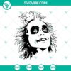 Beetlejuice SVG design in black and white, inspired by the horror film for Halloween.