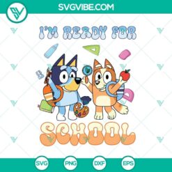 Blue dog ready for school Halloween SVG cut files for Cricut and Silhouette designs: SVG, DXF, EPS, PNG formats included.