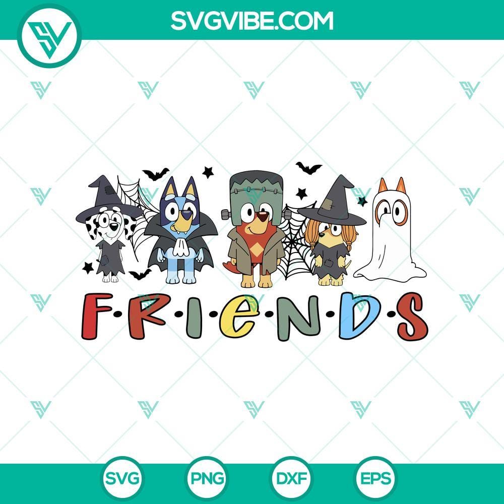 Bluey Bingo Friend Halloween SVG DXF EPS PNG Cut Files Bluey Bingo Friend Halloween cut files for Cricut & Silhouette, featuring spooky designs perfect for Halloween crafting projects.