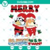 Bluey Bingo Merry Blueymas SVG DXF EPS PNG Files for holiday crafting, featuring cute Bluey characters and festive elements.