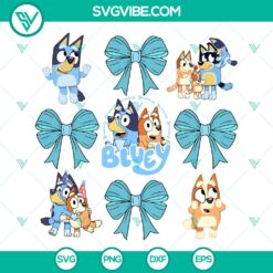 Bluey Dog Coquette Bows SVG | Cute Cartoons Bow Cut Files