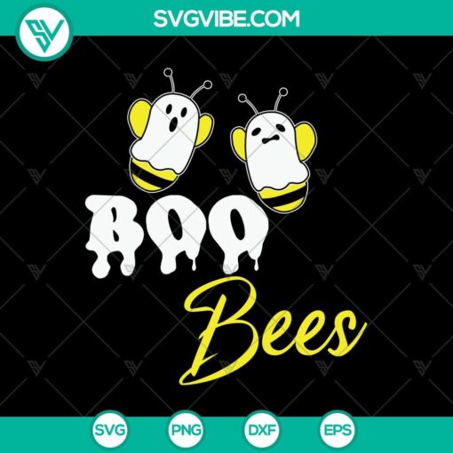 Halloween Boo Bees SVG design with Oct 31 and scary elements, perfect for Halloween crafts and decorations.