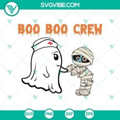 Boo Boo Crew Ghost Doctor Nurse Halloween SVG featuring a spooky horror theme perfect for Halloween with scary elements.