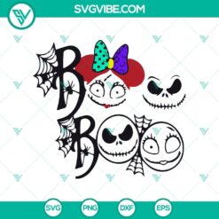 Boo Boo Halloween SVG featuring The Nightmare Before Jack And Sally, Halloween theme. Ideal for spooky craft projects.