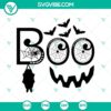 Spooky Halloween SVG design with ghosts and Halloween elements for crafts and decorations.