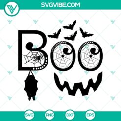 Spooky Halloween SVG design with ghosts and Halloween elements for crafts and decorations.