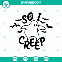 Boo So I Creep SVG with Halloween, Scary, and Horror elements for spooky designs.