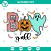 Boo Y'all Halloween SVG cut files for Cricut & Silhouette, spooky design with pumpkins, bats, and ghosts for seasonal crafting.