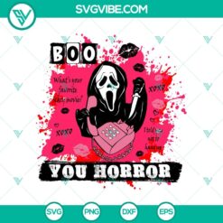 Boo You Horror SVG featuring Scream Ghost and Horror Characters, spooky Halloween design for digital use.