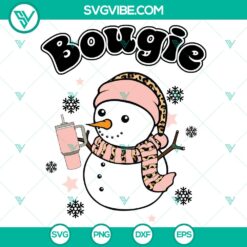 Bougie Snowman Stanley Tumbler Belt Bag Inspired SVG