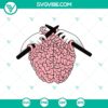 Spooky Brain Kitting SVG with Halloween elements, ideal for horror-themed projects. Great for Halloween designs.
