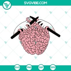 Spooky Brain Kitting SVG with Halloween elements, ideal for horror-themed projects. Great for Halloween designs.