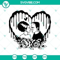 Bride of Frankenstein and Couple Halloween SVG design for horror lovers. Great for Halloween crafts and projects.