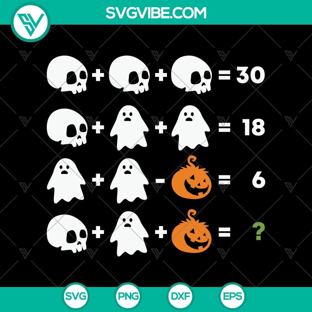 Calculation Halloween SVG, Halloween SVG, Scary SVG, Oct 31 SVG Spooky Halloween-themed Calculation SVG design for October 31, featuring haunted elements.