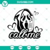 Spooky Halloween SVG design with "Call Me Halloween" and horror elements for digital crafting projects. Great for Halloween decor.