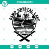 Camp Crystal Lake Est 1935 SVG design with Jason Voorhees for Halloween crafts and projects, horror movie inspired digital cut file.