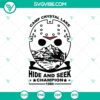 Camp Crystal Lake Hide And Seek SVG featuring Jason Voorhees from Halloween movie series. Perfect for spooky DIY projects.