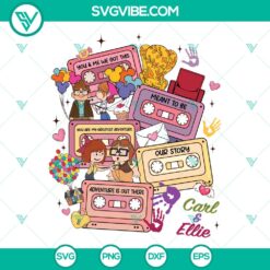 Carl and Ellie Cassette Tapes Valentine SVG | Pixar Love Cut Files