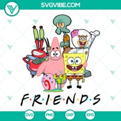 SpongeBob friends SVG featuring Bikini Bottom characters in a fun cut file design for crafts and projects.