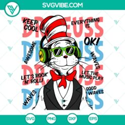 Cat In The Hat Headphones SVG | Dr Seuss Cute Cut Files