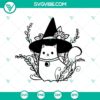 Cat Witch Halloween SVG file for Cricut & Silhouette, with spooky designs in SVG DXF EPS PNG formats for crafting.