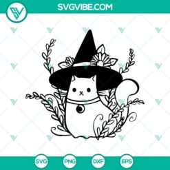 Cat Witch Halloween SVG file for Cricut & Silhouette, with spooky designs in SVG DXF EPS PNG formats for crafting.