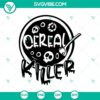Spooky Halloween SVG of Cereal Killer design, perfect for crafts and decorations.