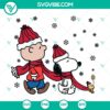 Charlie Brown and Snoopy Christmas themed digital SVG, DXF, EPS, and PNG files for crafting, featuring iconic characters.
