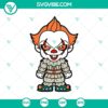 Chibi Pennywise Clown SVG for Halloween with scary and horror elements.