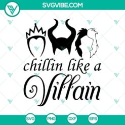 Chillin Like a Villain SVG design for Halloween with scary elements in a digital image.