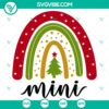 Boho rainbow Christmas SVG with Merry Christmas message in mini size. Ideal for holiday crafting projects.