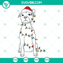 Festive Christmas dog in lights digital files for crafting - SVG, DXF, EPS, PNG. Perfect for holiday projects and decorations.