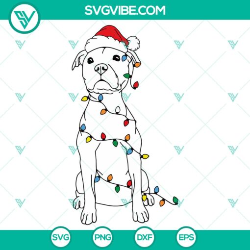 Festive Christmas dog in lights digital files for crafting - SVG, DXF, EPS, PNG. Perfect for holiday projects and decorations.