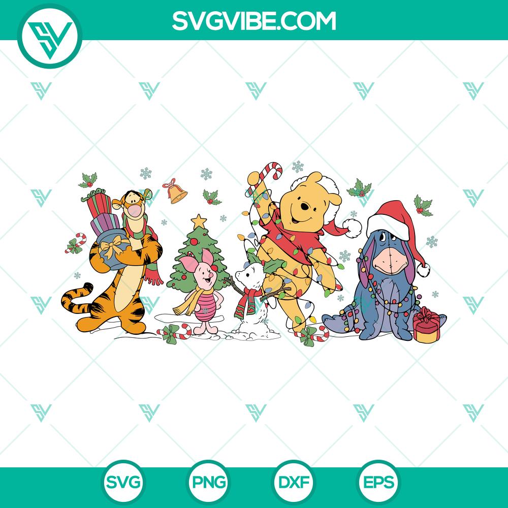 Christmas Lights Santa Pooh and Friends SVG | Disney Christmas Cut Files Christmas-themed Disney SVG featuring Santa Pooh and Friends with Christmas Lights. Festive Disney cut files for the holiday season.