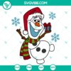Christmas Olaf Santa SVG with free dailybies for download. Festive Olaf in Santa hat and scarf.