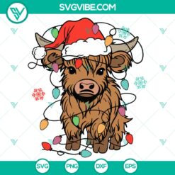 Retro Christmas cow design in SVG, DXF, EPS, and PNG file formats for crafting projects.