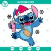 Christmas Stitch Stanley Tumbler Inspired SVG featuring Lilo & Stitch and Disney characters, perfect for holiday crafting projects.