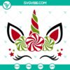 Christmas Unicorn and Candy Cane design with a Holy Unicorn SVG File, perfect for holiday crafts and projects.