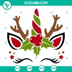 Christmas Unicorn SVG, Reindeer SVG, Christmas SVG, Holy Unicorn SVG File