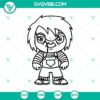 Chucky and horror Halloween chibi characters in SVG format, ideal for spooky-themed digital projects.
