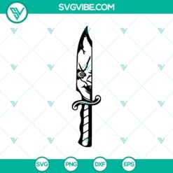Chucky knife SVG featuring horror characters for Halloween decorations.