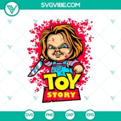 Chucky Toy Story SVG featuring Horror Characters perfect for Halloween theme.