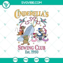 Cinderella's Sewing Club Est 1950 Halloween SVG Cut File for Cricut & Silhouette Designs, EPS PNG included.