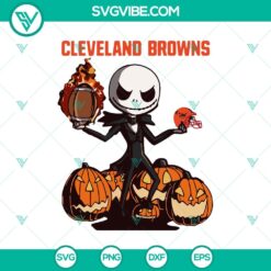 Cleveland Browns Jack Skellington SVG design for Halloween and sports lovers. Perfect for DIY projects and crafts.