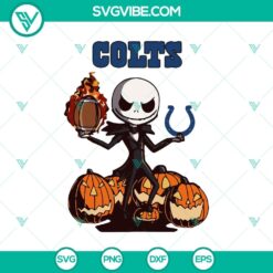 Colts Jack Pumpkin and Jack Skellington Halloween themed SVG design for crafting.