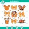 Coquette Bows Thanksgiving SVG featuring Disney fall holiday themes, perfect for crafting projects.