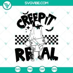 Creep It Real SVG with a Funny Ghost design, perfect for Halloween crafts and decor.