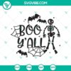 Creepy and fun Halloween-themed SVG design featuring "Creep It Real", "Boo", and "Witch" text. Perfect for spooky crafts.