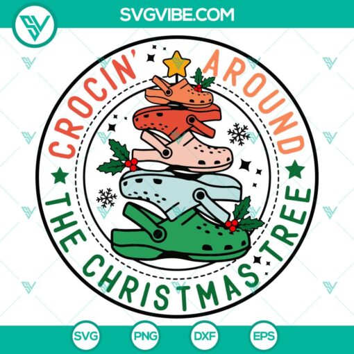 Crocin' Around the Christmas Tree downloadable SVG DXF EPS PNG files for holiday crafting projects.