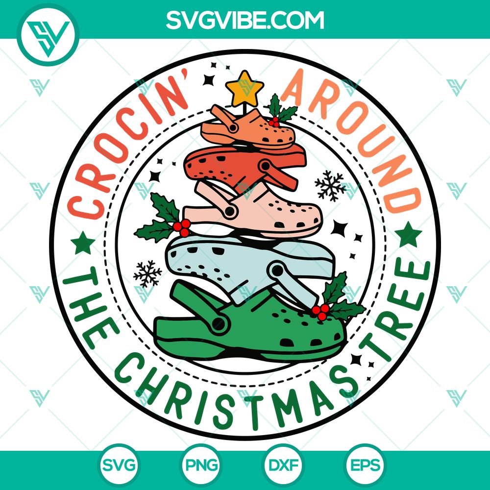 Crocin’ Around The Christmas Tree SVG DXF EPS PNG Files Crocin' Around the Christmas Tree downloadable SVG DXF EPS PNG files for holiday crafting projects.